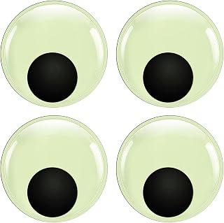 TOAOB 4pcs Giant Googly Wiggle Eyes 4 Inch Large Glow in The Dark Wiggle Eyes with Self Adhesive Craft Sticker Eyes for DIY Crafts Scrapbooking Decoration