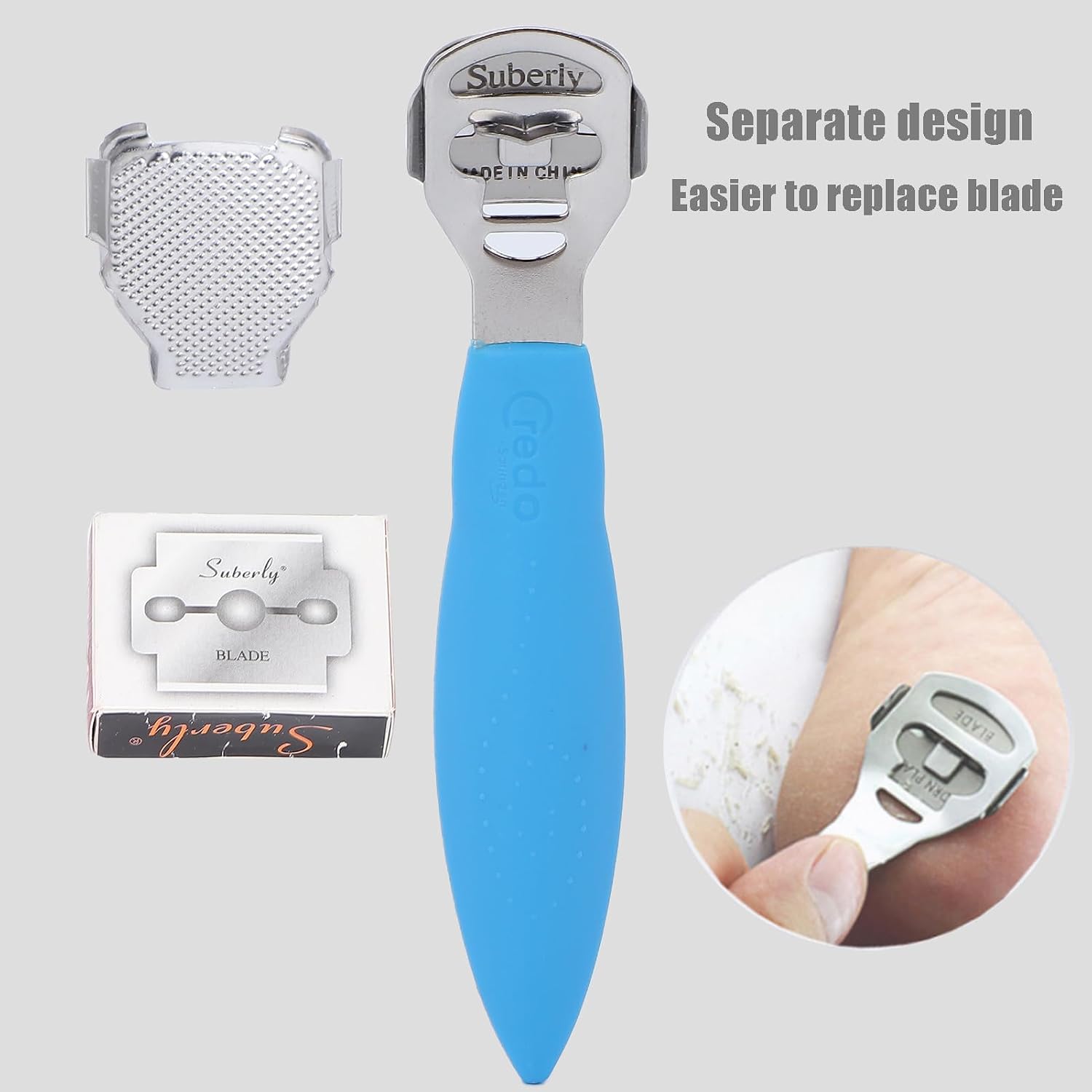 Callus Shaver Remover Stainless Steel Callus Trimmers Hard Skin Dry Skin Remover Calluses Planer Pedicure Foot File Tool