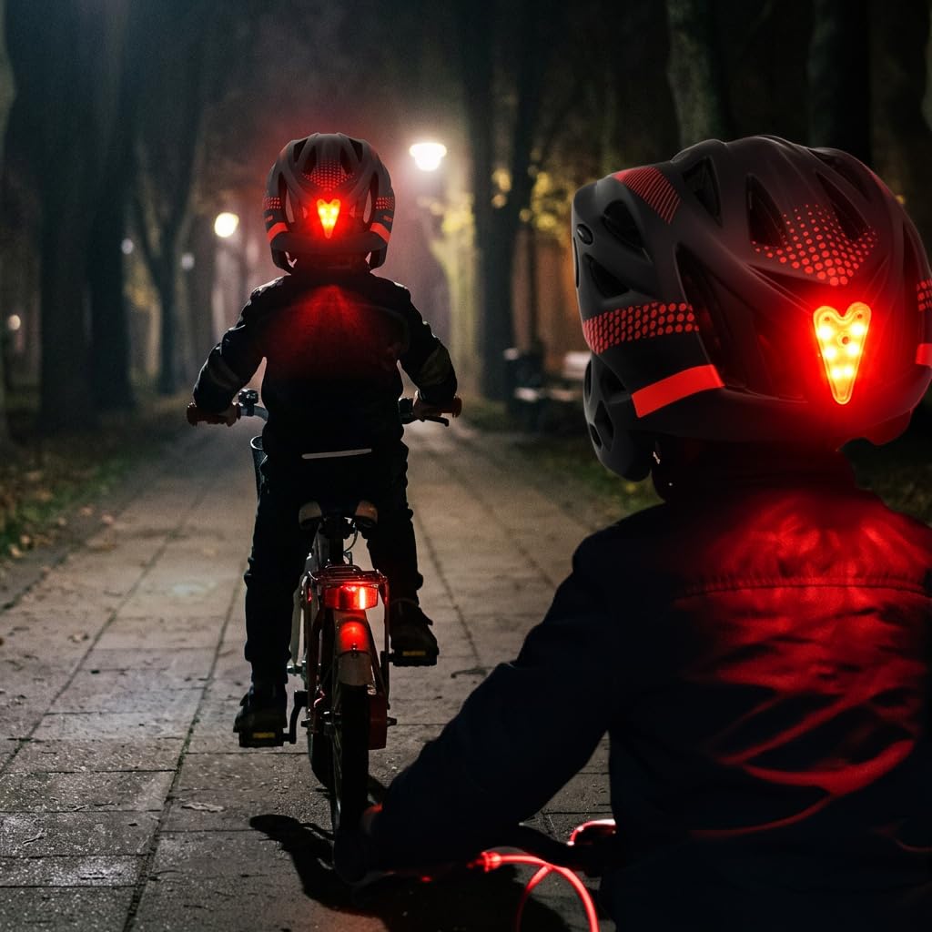 meteor Casque VTT vélo Enfant intégral 2 en 1 Full Face feu LED dès 3 Ans | Lupus casque vélo enfant full face 2 en 1 mentonnière amovible + feu LED - dès 3 ans - EN 1078