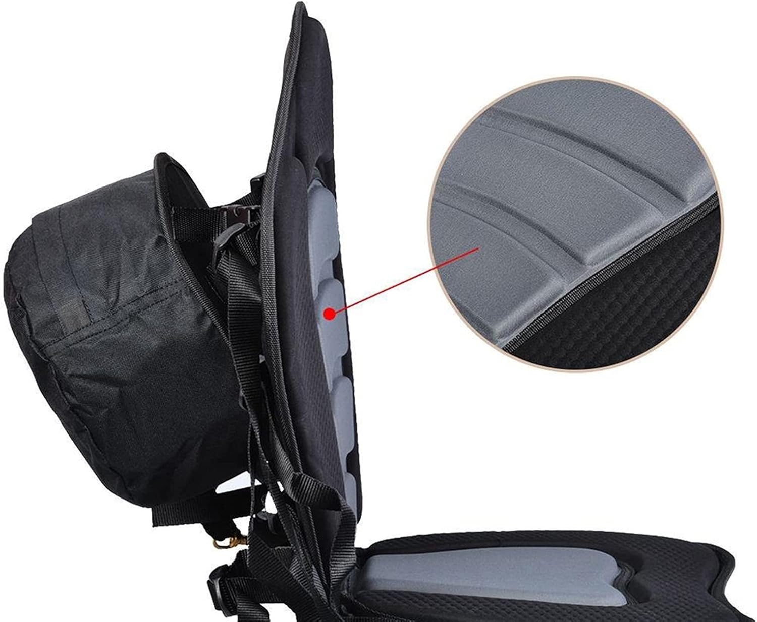 LYMY Kayak Accessories Kayak Seat Padded Canoe Back Rest Support Soft Cushion Backrest for Fishing Boat Soft Non-Slip Padded Base Adjustable Backrest Surfing Supplies (Color : with Pocket)