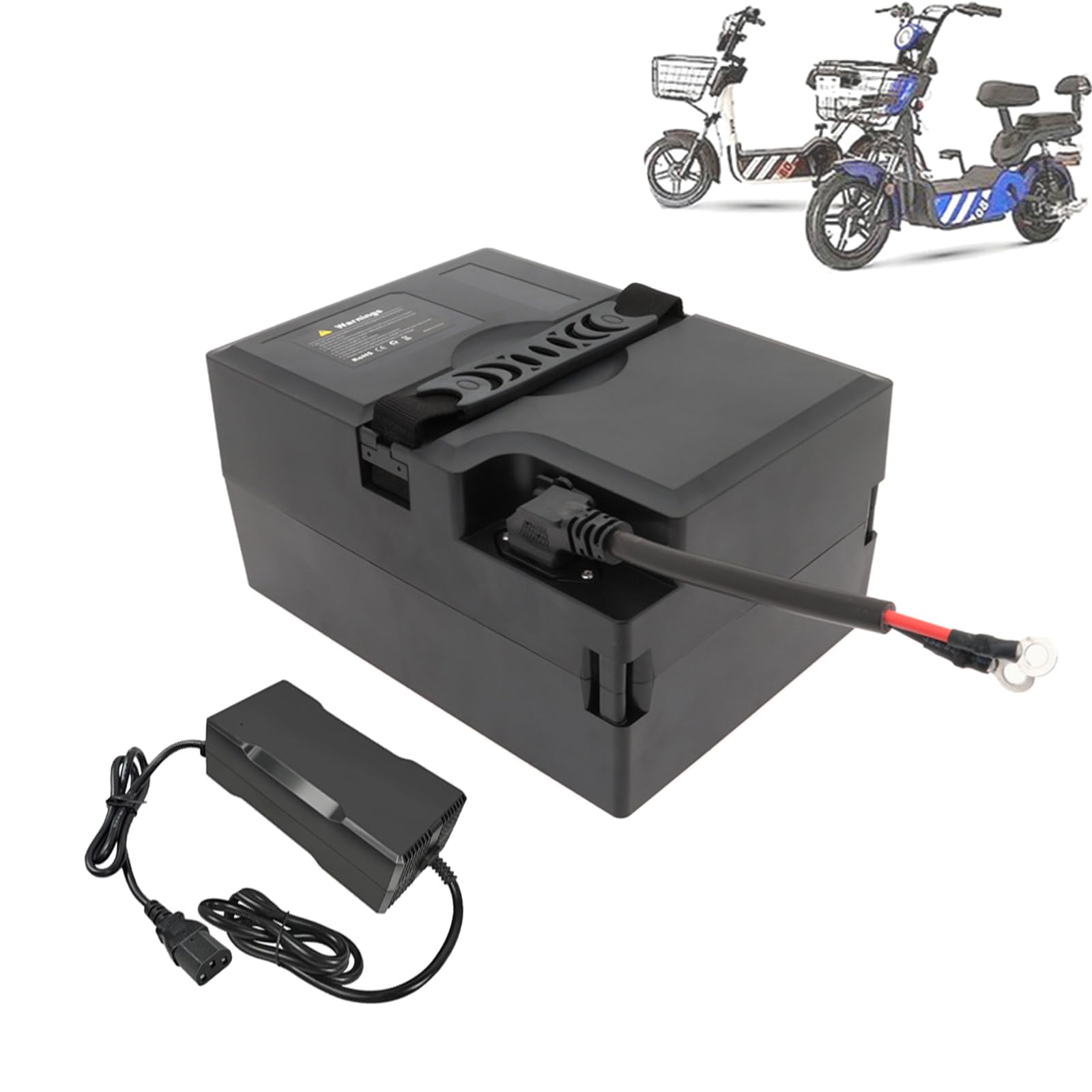 Batería de Iones de Litio de 48 voltios (12Ah, 15Ah, 18Ah, 20Ah, 22Ah, 24Ah y 28Ah) Batería de Repuesto de Litio de 48V para Motores de 500W a 1300W con Cargador