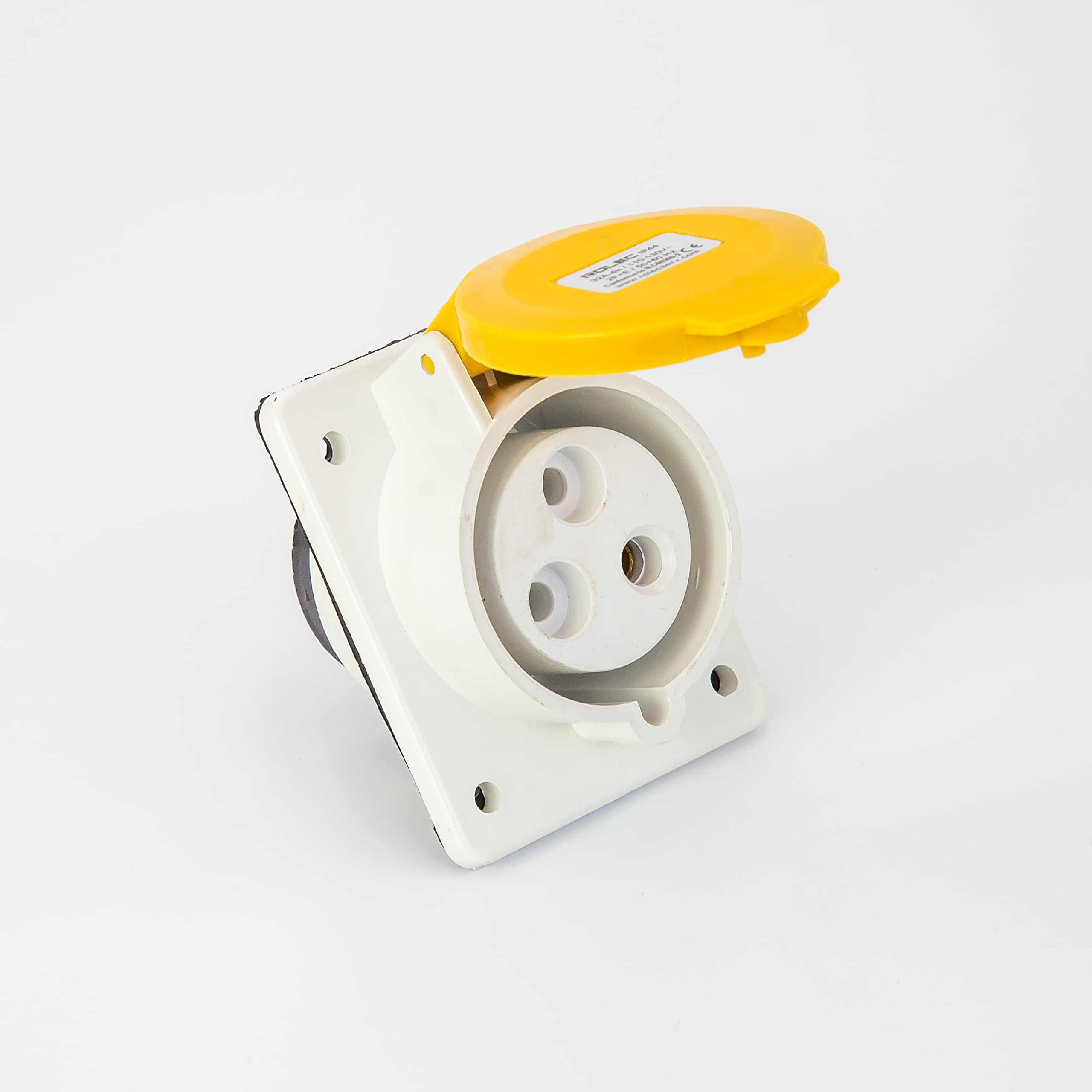 ROLEC 32A 110V Angled Panel Mount Socket IP44 SPLASHPROOF