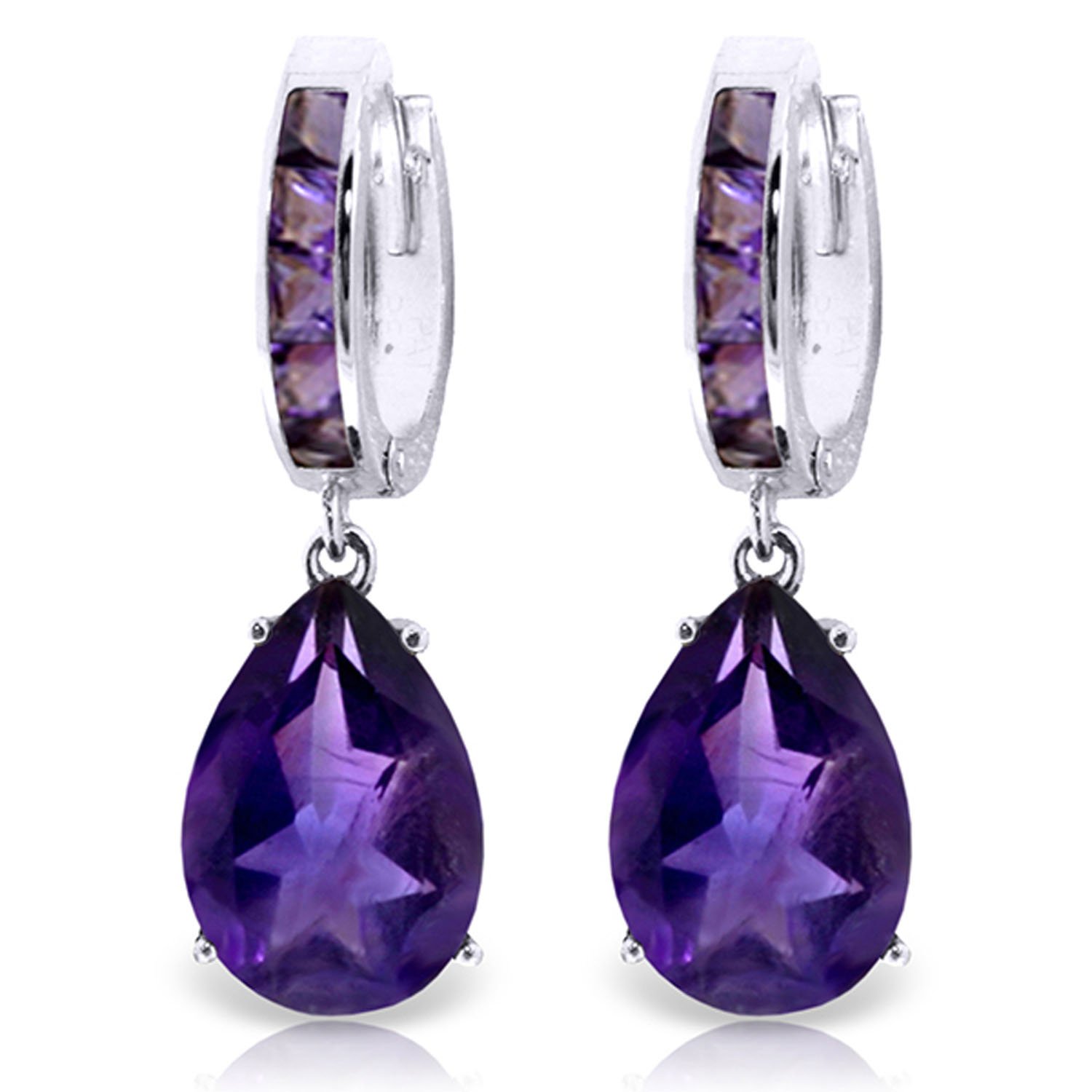 Galaxy Gold GG 14k Solid Gold Huggie Earring Amethyst