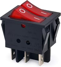 ON OFF 6 Terminals Push Switch 15A 250VAC 20A 125VAC with Red Light On/Off