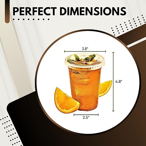 Miniatura 2 de Green Direct Vasos desechables de 16 onzas con tapas, vasos de plástico transparente con tapas, tazas de café helado para té Boba de burbujas, taza
