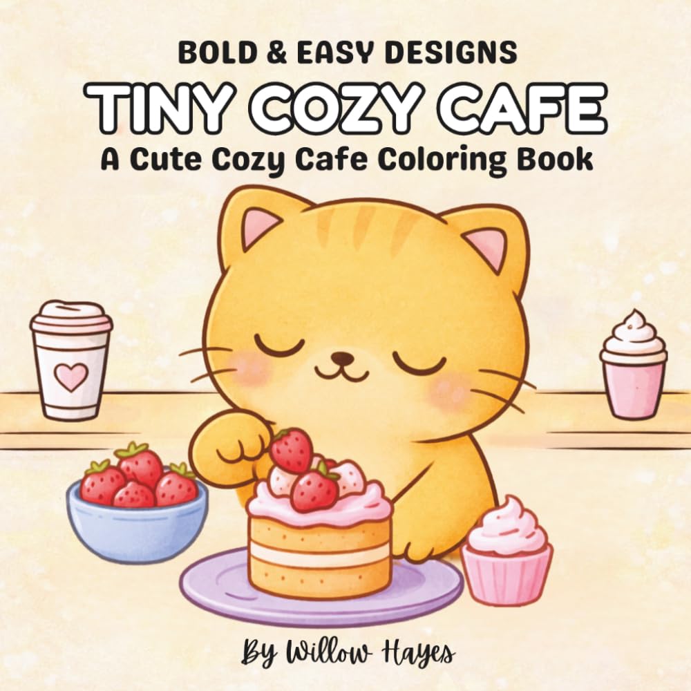 Tiny Cozy Cafe: A Cute Cozy Cafe Coloring Book (Tiny Cozy Coloring)