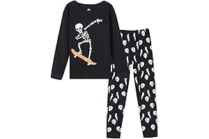 Boys Funny Glow in the Dark Skull Pajamas