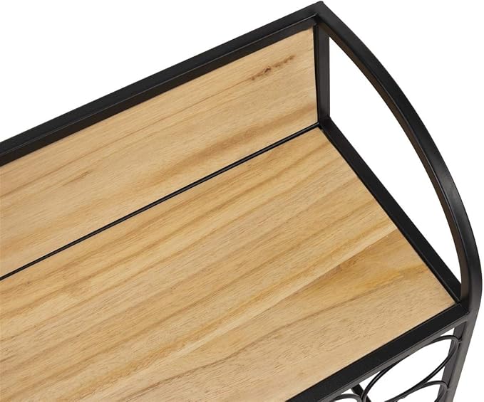 Soporte para Vinos Rodante con Estante, 20 Botellas, Acero y Madera miniatura 6