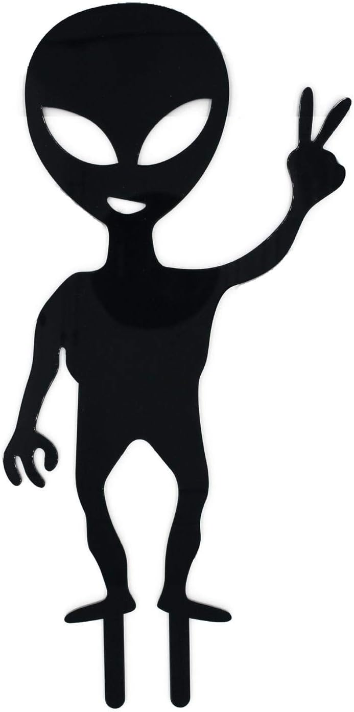 Amazon.co.jp ガーデンフィギア, アクリルブラックエイリアンヤードアートシルエットブラックエエイリアンガーデンアウトドア