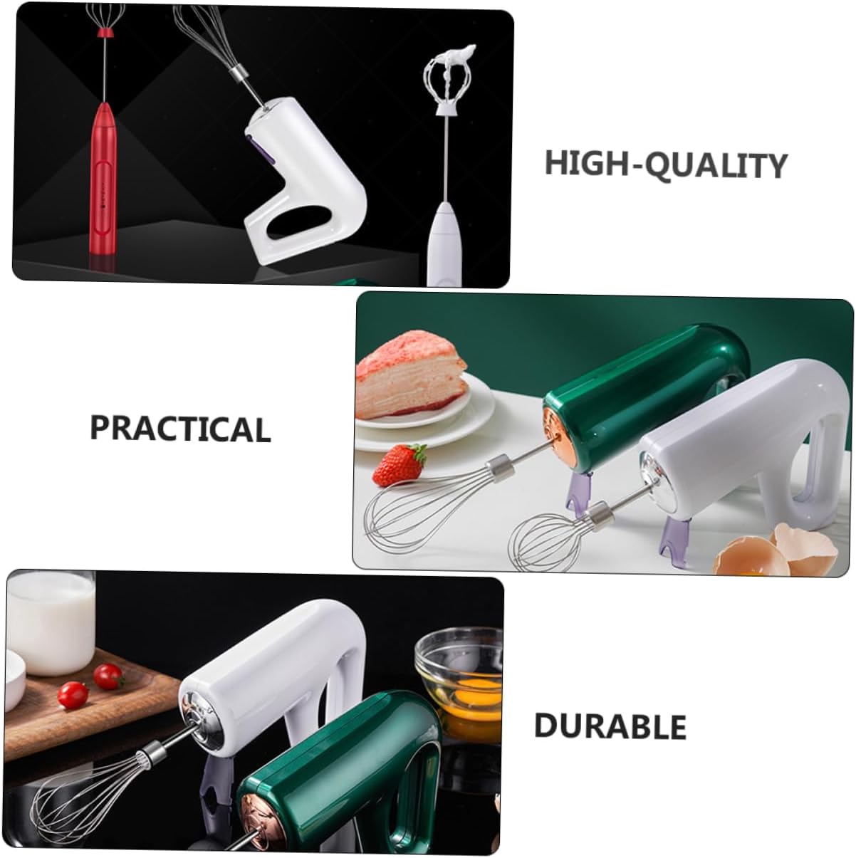 Amosfun 1pc Multi-functional Electric Egg Whisk Portable Handheld Mixer for Baking