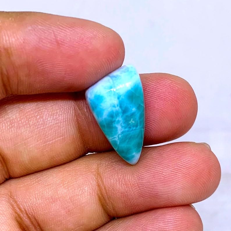 Larimar cabochon triangle 21x11x7mm pour création de bijoux DIY