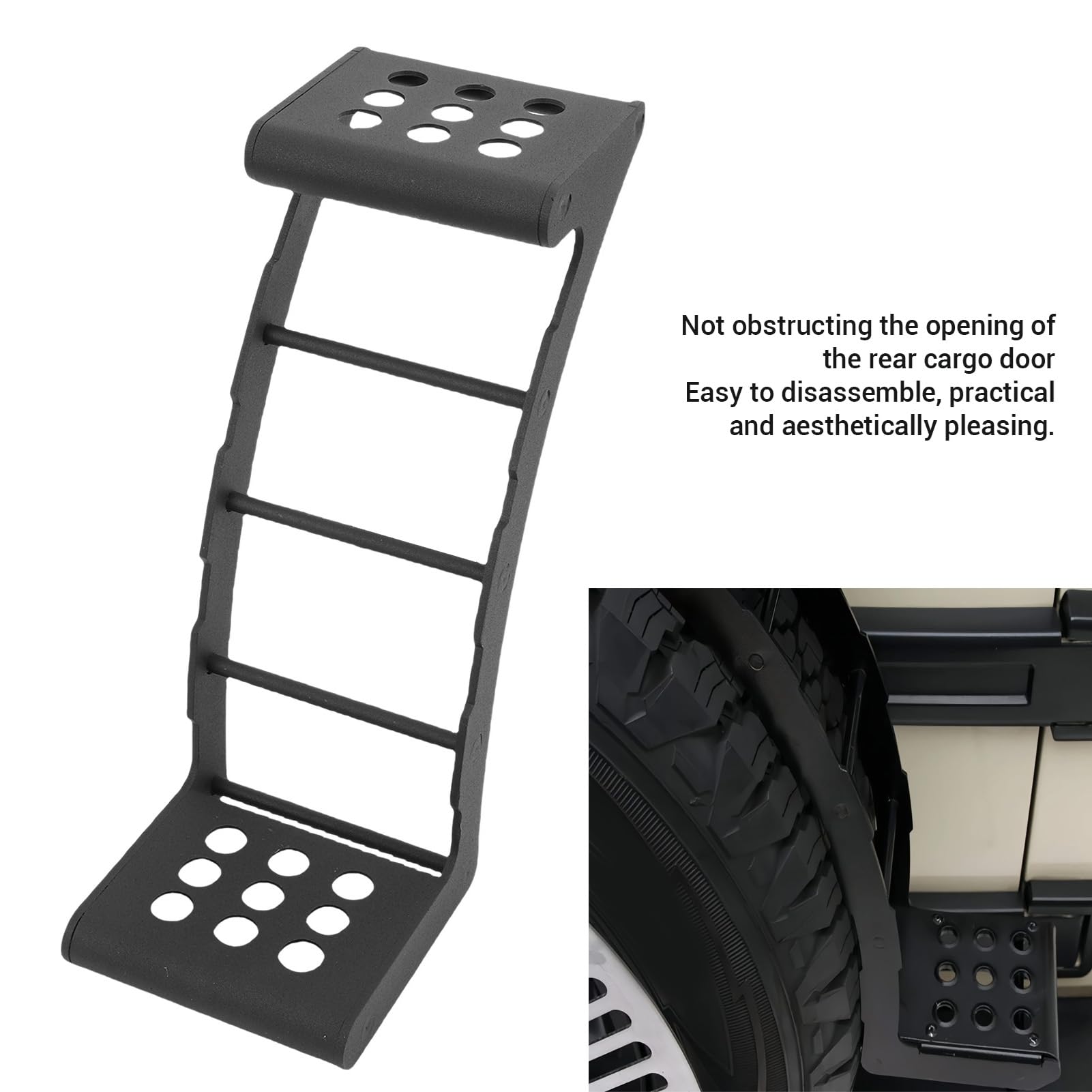 SENECESLI Reifenstufe, Robuste Radstufe mit Ratschengurt für JK JL TJ Bronco SUV Geländewagen, Universell Passend für 24 Bis 35 Zoll Reifen