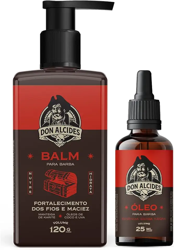 Kit 1x Balm 120ml E 1x Óleo 25ml Barba Negra Don Alcides