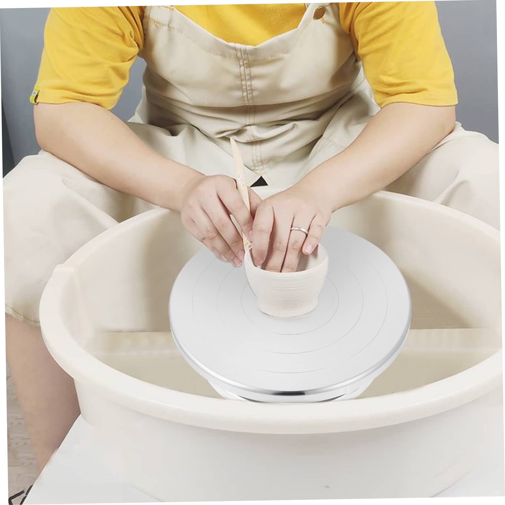 Housoutil Plato Giratorio Superficie Plana y Rotación Suave de Aleación de Aluminio para Cerámica Rueda para Esculpir Arcilla Adecuado para Manualidades de Arcilla