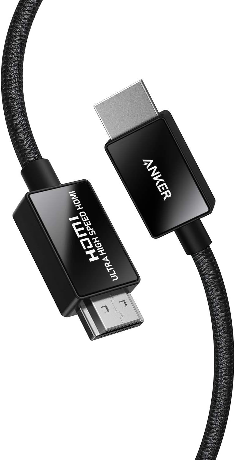 Anker 8K@60Hz HDMI Cable, Ultra High Speed 4K@120Hz 48Gbps 6.6 ft Ultra HD HDMI to HDMI Cord, Support Dynamic HDR, eARC, Dolby Atmos, Compatible with PlayStation 5, Xbox Series X, and More