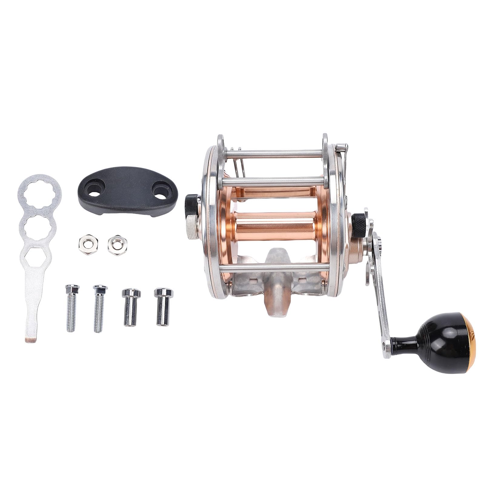 Yosoo Health Gear Carrete Convencional Aluminio Acero Inoxidable Carrete de Pesca Mano Derecha Transmisión Suave Compacto Ligero para Agua Salada Pesca de Caza Mayor Pescadores Uso en el Mar