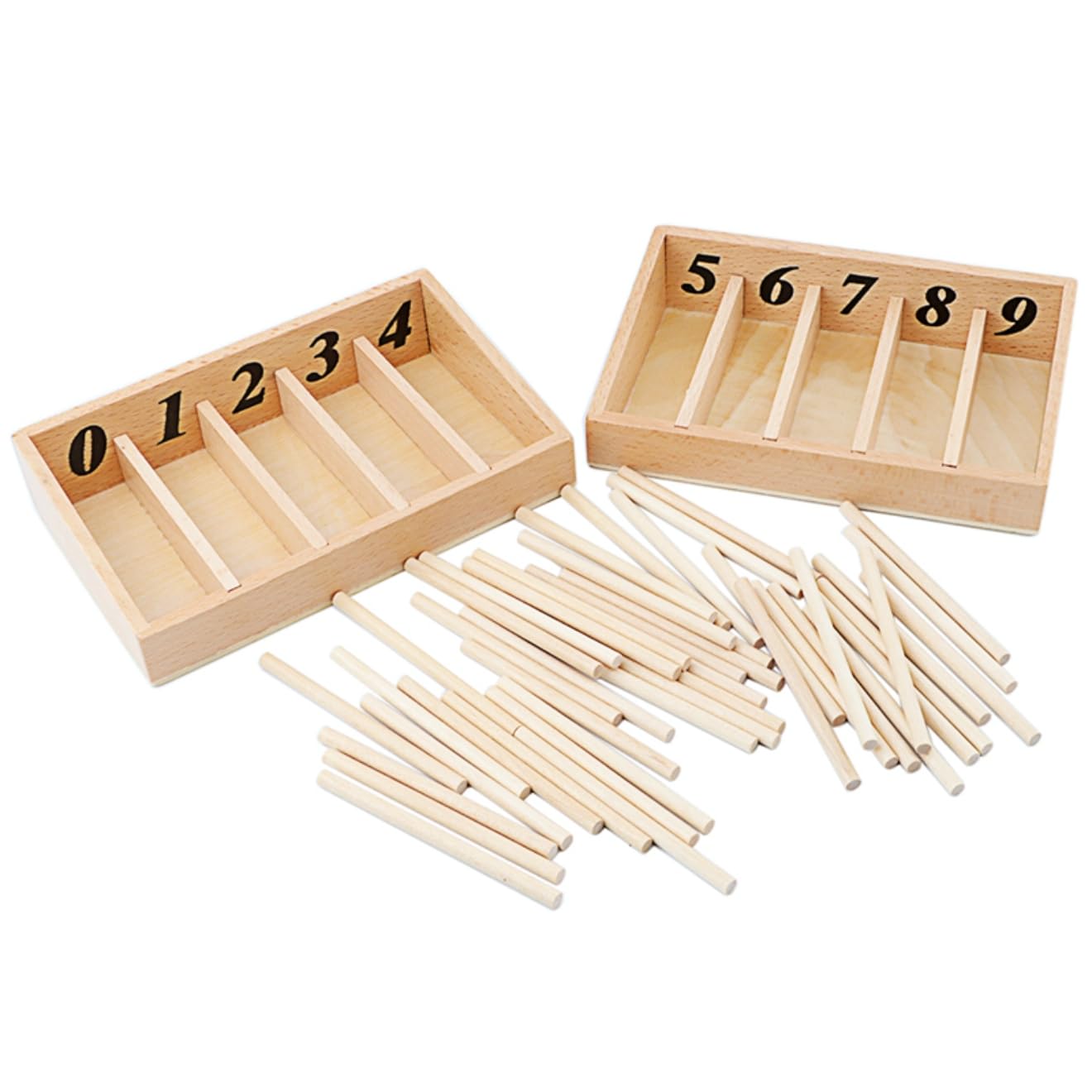 Montessori Children Math Education Toy Spindle Box with 45 Spindles Smaill Size Spindle Rod Toys Early Educational Kindergarten GIF