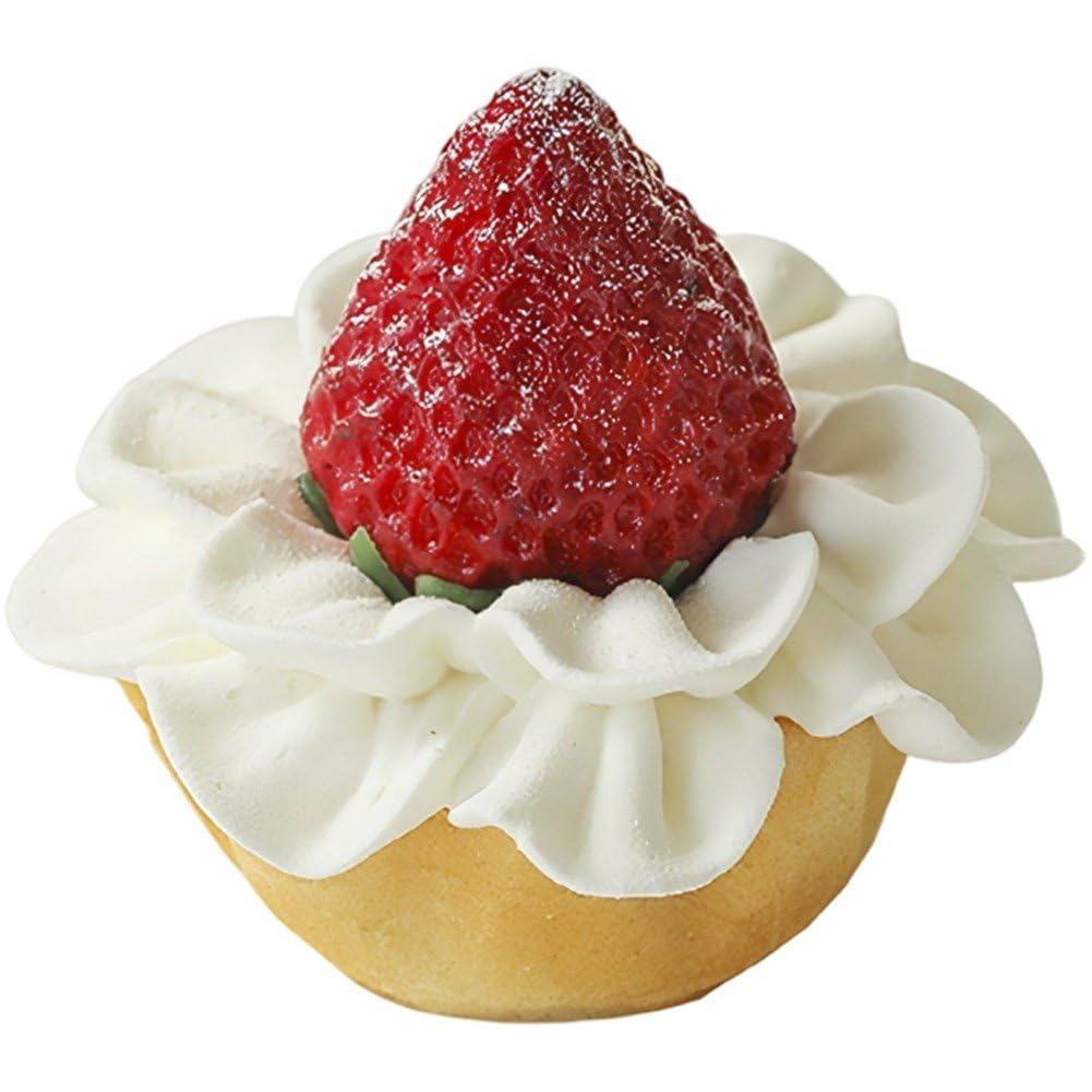 Baokuan Artificial Strawberry Tart Models Artificial Fruit Cakes Desserts for Window Decor,Home Kitchen Decor, Bakery Shop Display