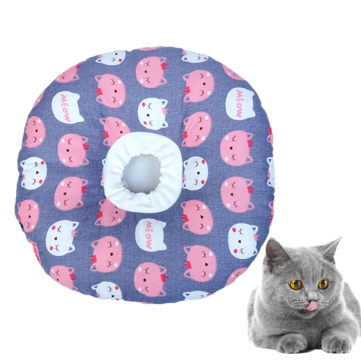 3 Pezzi Collare Per Animali Domestici Con Motivo Alla Moda - Collare Elisabettiano Per Gatti Grigio Taglia S Collare in Spugna Per La Guarigione