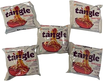 Samyang Tangle Chunky Tomato Flavour Pasta 105g x 5 packs | Korean-Inspired Instant Noodles with Chunky Tomato Flavour | Quick & Easy Fusion