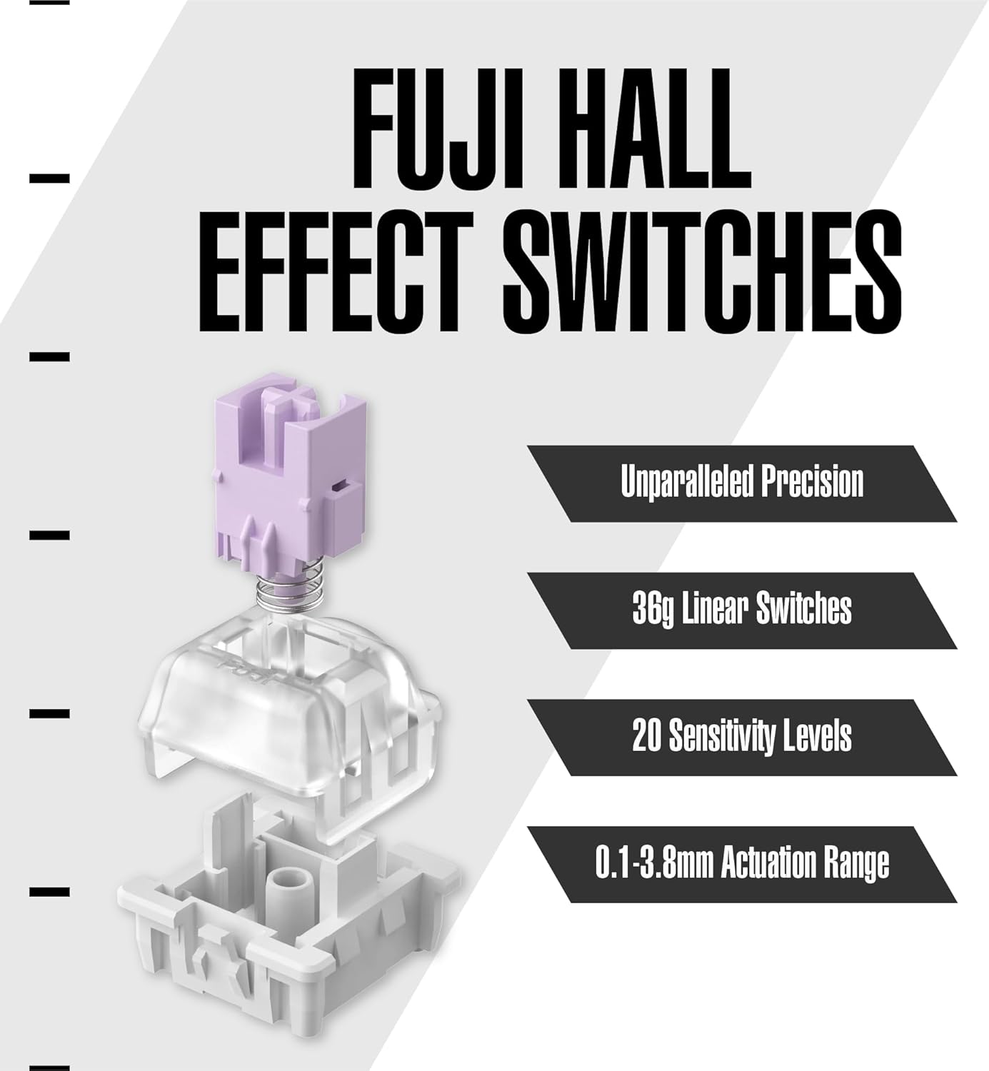 Diagram showing Fuji Hall Effect Switches with adjustable actuation