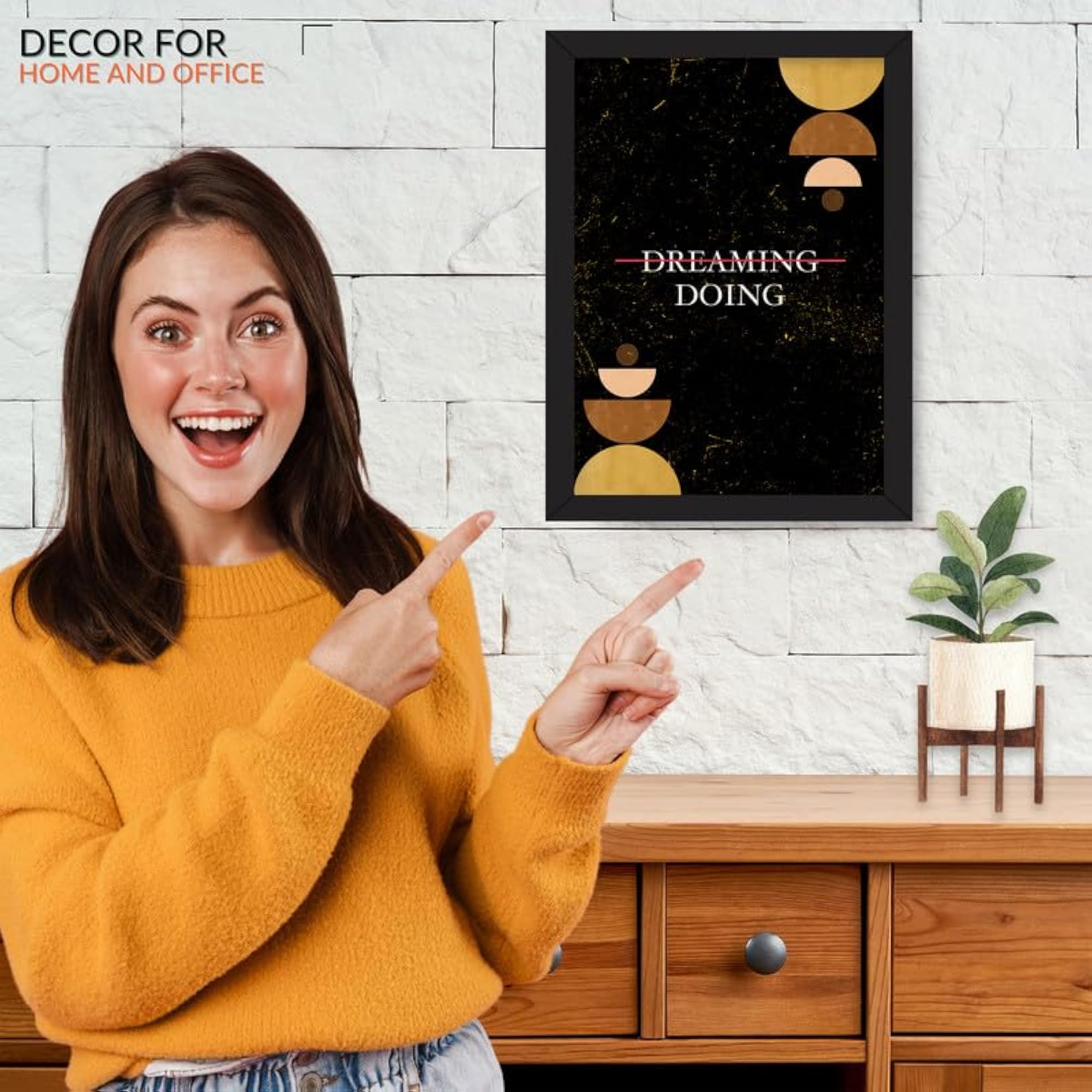 Wooden A4 Motivation Wall Art Frame