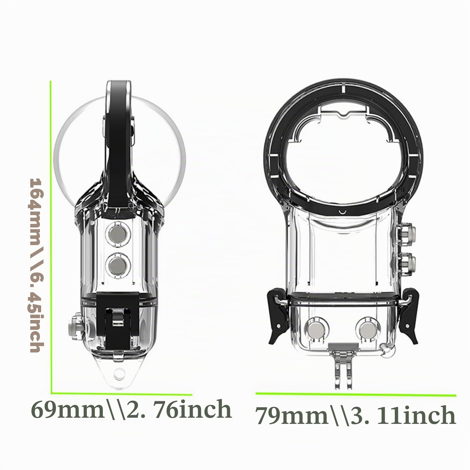 Funda impermeable de 40 m para cámara panorámica Insta360 X5, funda de buceo subacuática, carcasa protectora para buceo con interfaces de expansión y adaptador de puerto de tornillo de 1/4