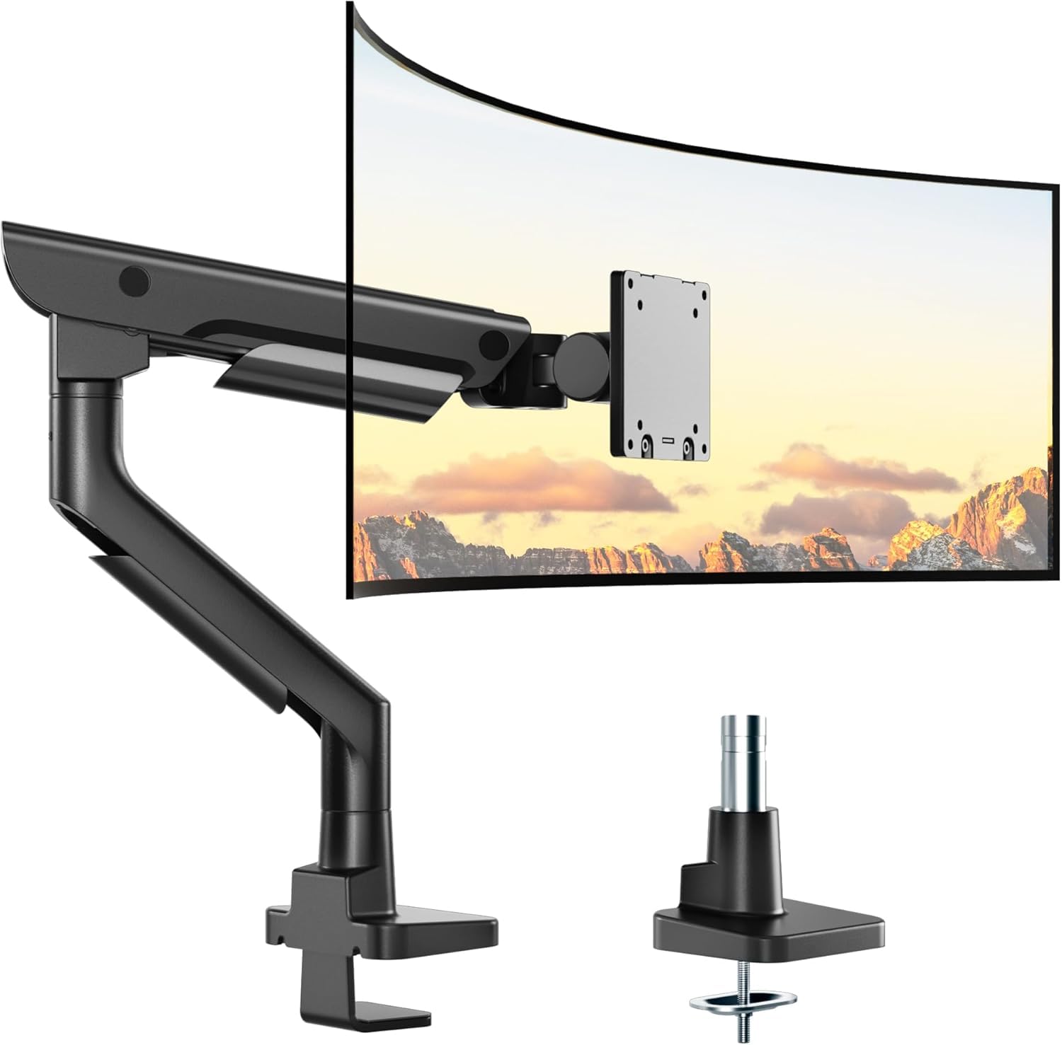 monTEK Sleek Aluminum Monitor Arm for 17 57 Ultrawide Screens up to 59 4 lbs Heavy Duty Single