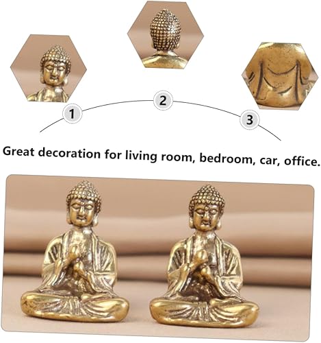 Miniatura 3 de BESPORTBLE 21 piezas de adornos decorativos de Buda, figuras de Buda, mini adorno de Buda, adornos de escritorio, de latón, Sakyamuni, Buda de