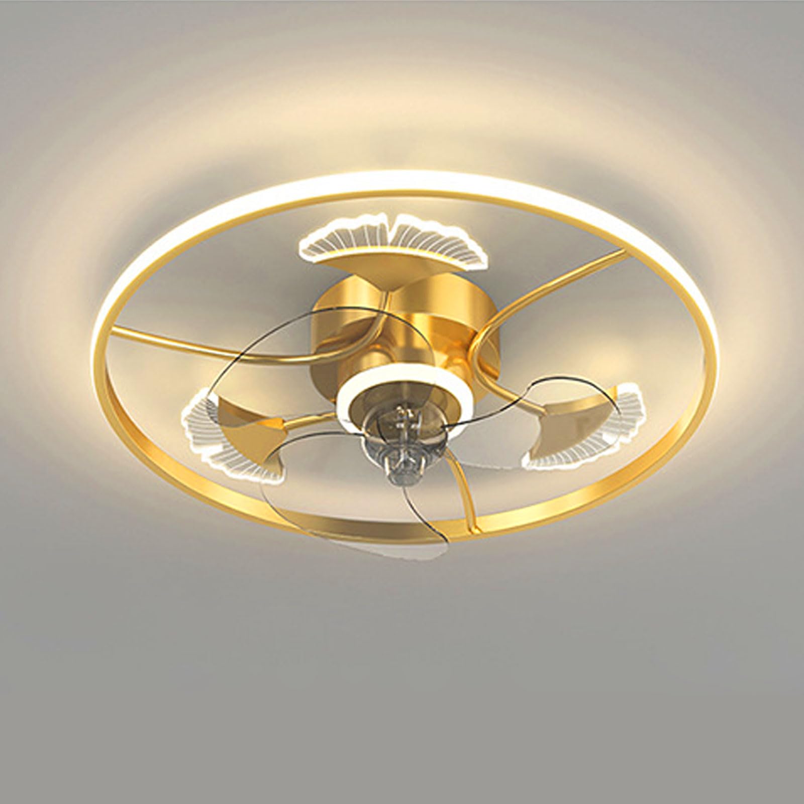HXYSXHJUO Flush Mount Ceiling Fans With Lights Remote 6 Speeds Quiet Fan Light 45W LED Dimmable Low Profile For Bedroom Kids Room 50cm(19.7in)
