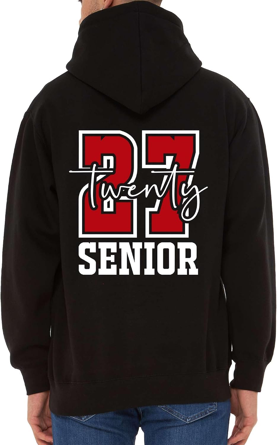 shop4ever Senior 2027 Hoodie Class of 2027 Red Double Sided Sweatshirt image 3