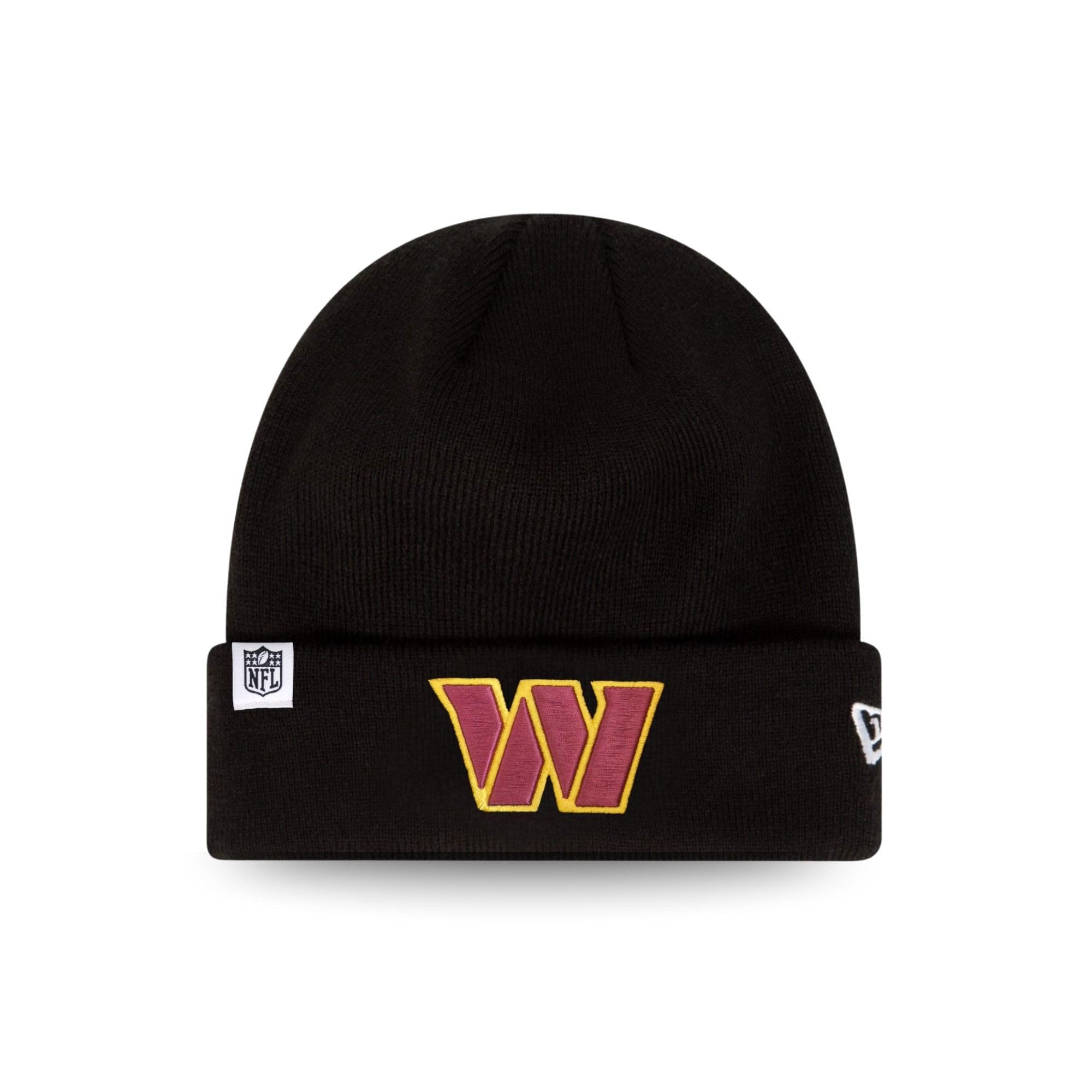 New Era Washington Commanders Loop Label Knit Beanie NFL Cap Black