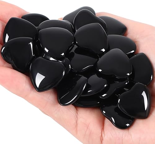 Miniatura 7 de QINJIEJIE 20 piedras de corazón de ágata morada, cristales a granel en forma de amor, piedra de preocupación, corazón, roca, bolsillo de palma,