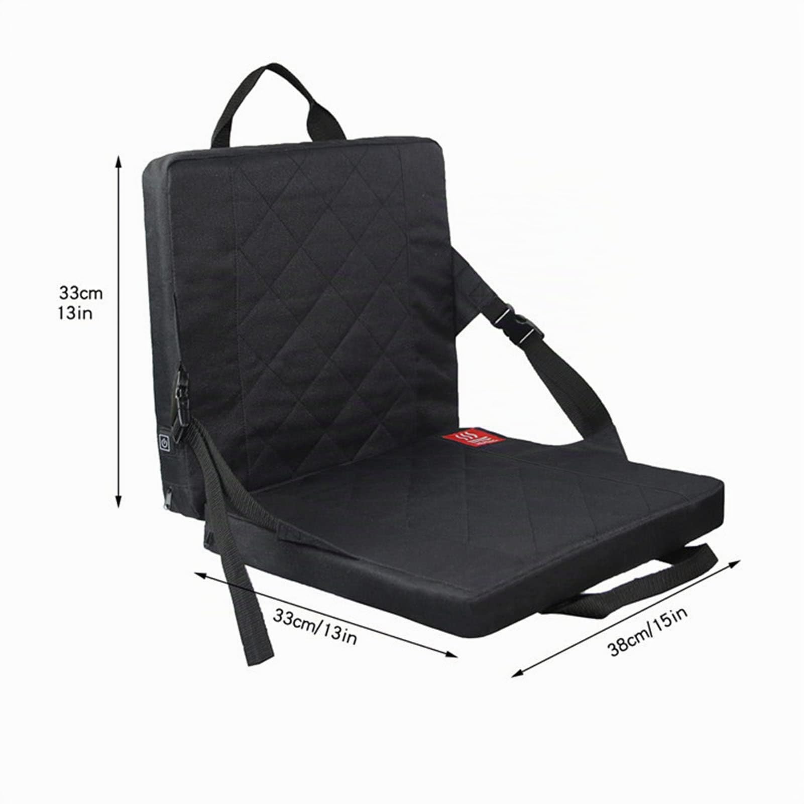 Asixxsix Beheizte Stadionsitze, 15x13x13 Zoll Faltbares Tragbares Sitzkissen Temperatureinstellbarer, Wiederaufladbarer Sitz Mit Rückenlehne Für Camping Jagen Outdoor-sportveranstaltungen