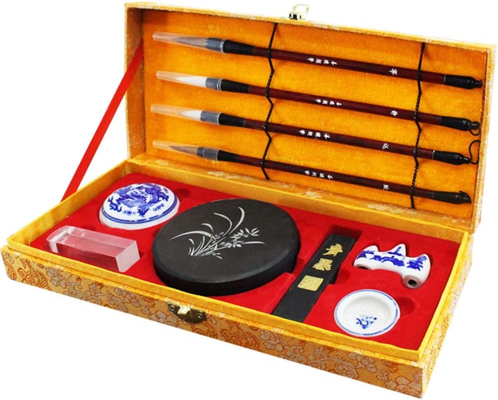 MozenteaChinese Calligraphy Brush Set of 10, Professional Japanese Sumi Water Writing & Painting Kanji, Gift for Beginners S-F-Z1