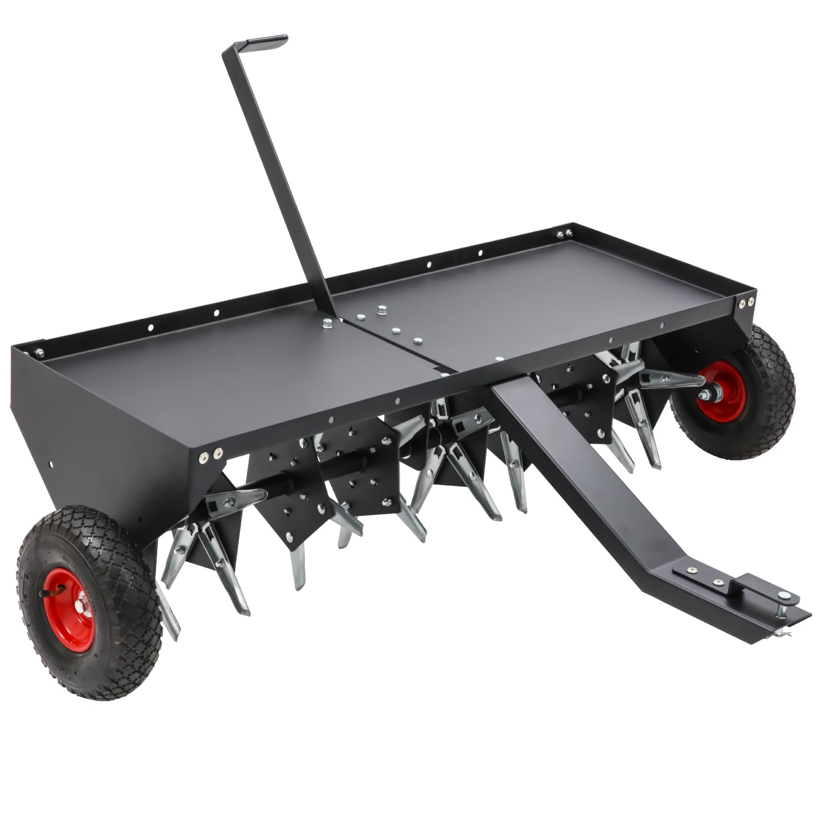 VELPAX Aérateur de pelouse en Acier pour Tondeuse autoportée - 123 x 50 cm - Design à 6 Dents - Profondeur de Travail de 5 cm - Embrayage pour Tracteur de pelouse