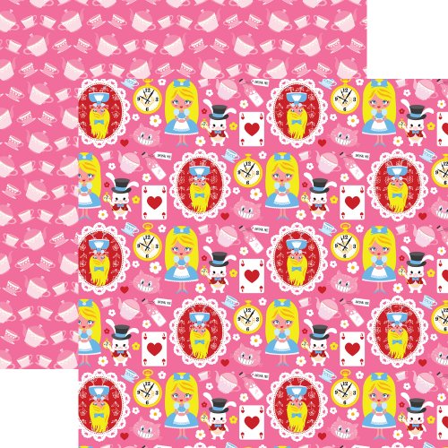 Reminisce Fairy Tales 12 by 12-Inch Double Sided Scrapbook Paper, Through the Looking Glass