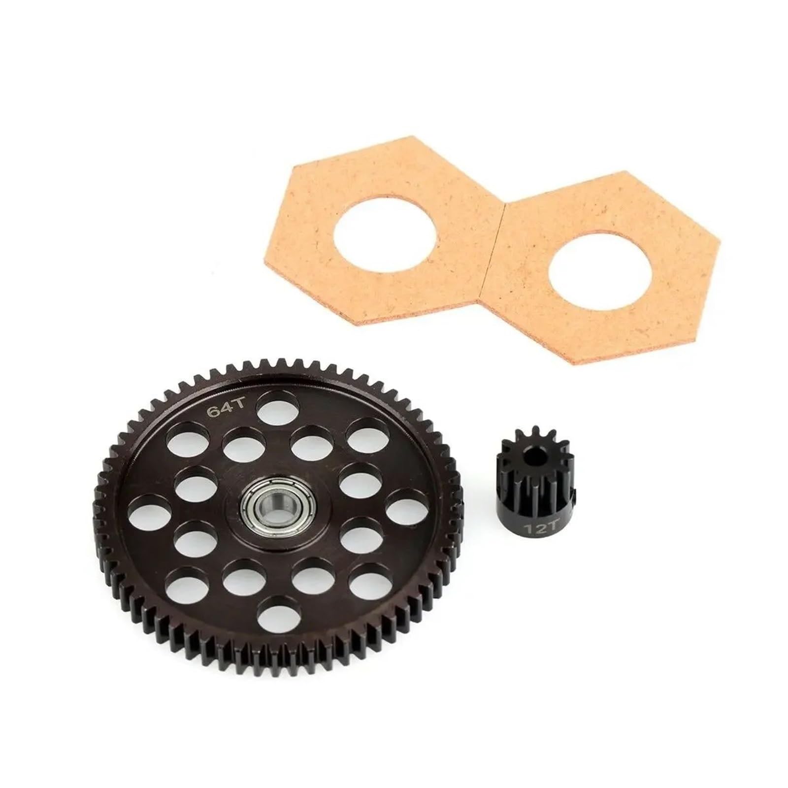 pour Axial RR10 pour Yeti 90048 1/10 Pièces Rechange Voiture RC Couronne 64T Acier Trempé 32P Pignon 12T Accessoires Améliorations RC Voitures Pièces