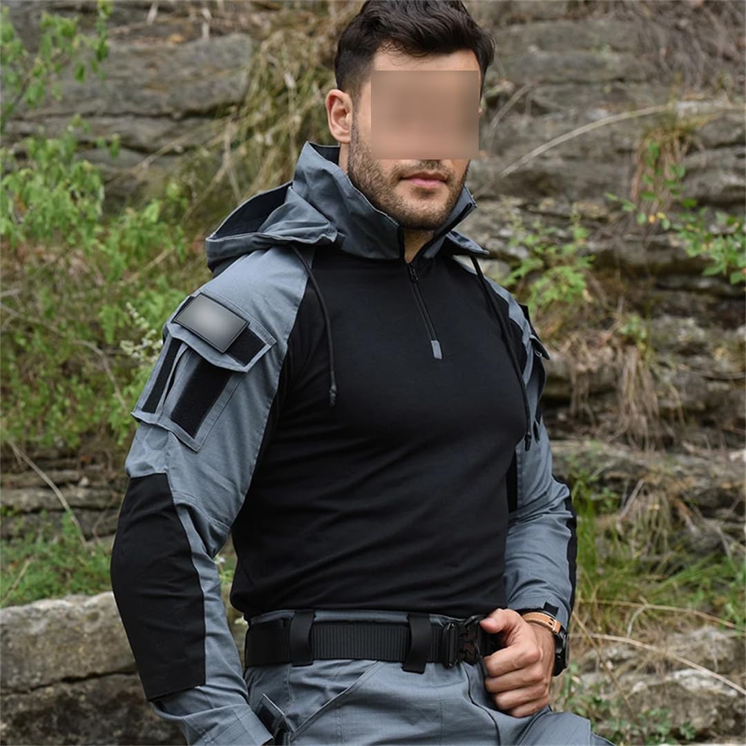 Paintball - Ropa de trabajo con múltiples bolsillos, táctica, camuflaje, camuflaje, rodilleras, pantalones
