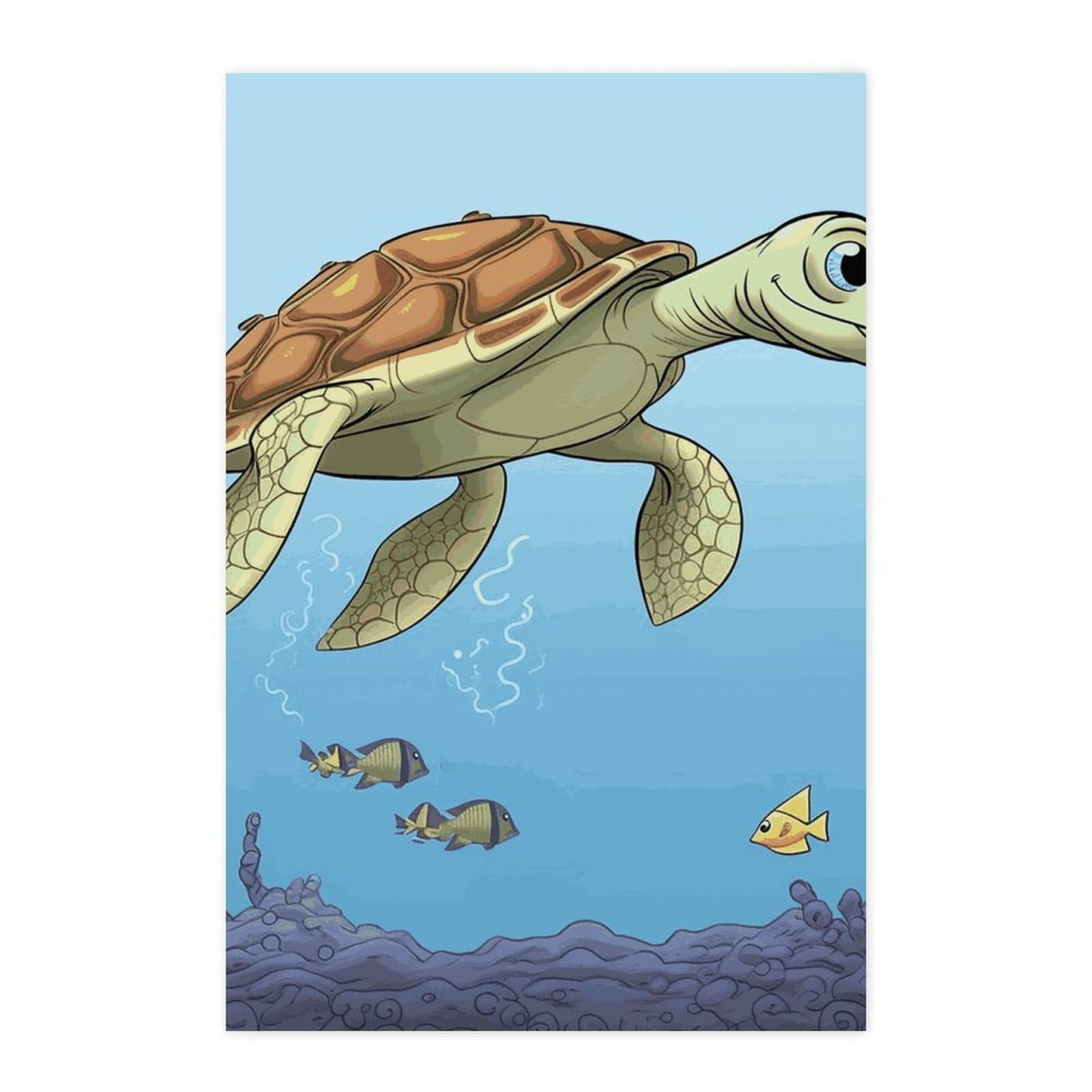 Poster mural tortue de mer déco salon chambre art mural stickers