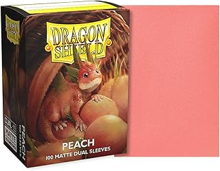 Arcane Tinmen Dragon Shield Sleeves â€“ Matte Dual: Peach 100 CT - MTG Card are Smooth & Tough Compatible with Pokemon, Magic The Gathering Sleeves, Flesh Blood, and Digimon, Pink (AT-15053)