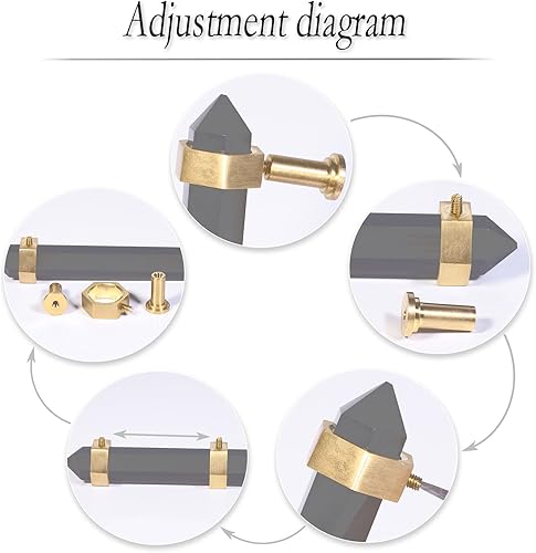Miniatura 5 de Rockcloud Paquete de 2 tiradores de piedra de jaspe rojo con tornillos, pomos de armario, tiradores de puerta para decoración del hogar y oficina,
