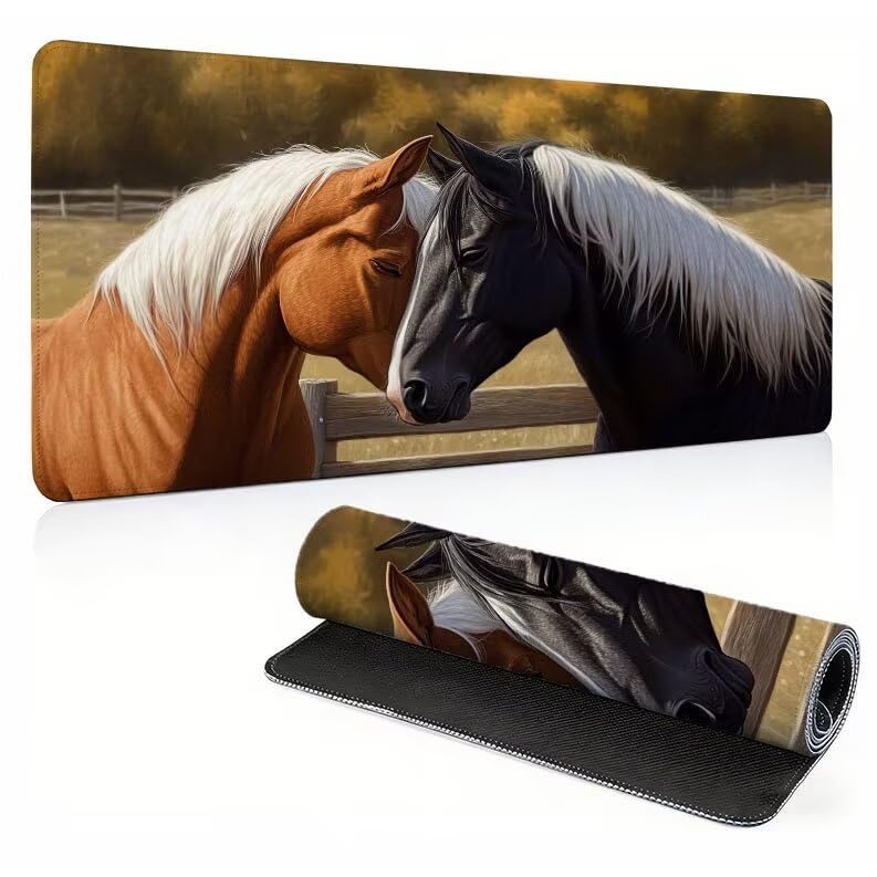 Tapis de souris de bureau XXL 4 mm d'épaisseur avec bords cousus