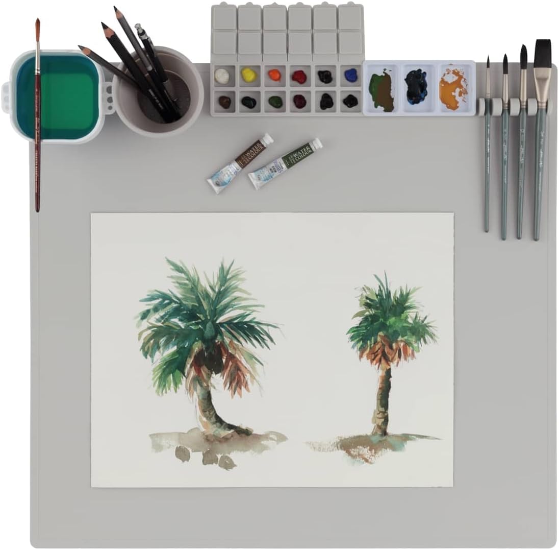 Creative Mark AquaMat Extra Large 23 3/8" x 21 3/8" Non-Slip Silicone Mat for Arts and Crafts, Workspace for Painting, Crafting, Epoxy, Resin, Clay, Craft Table Protector and Office Table Mat