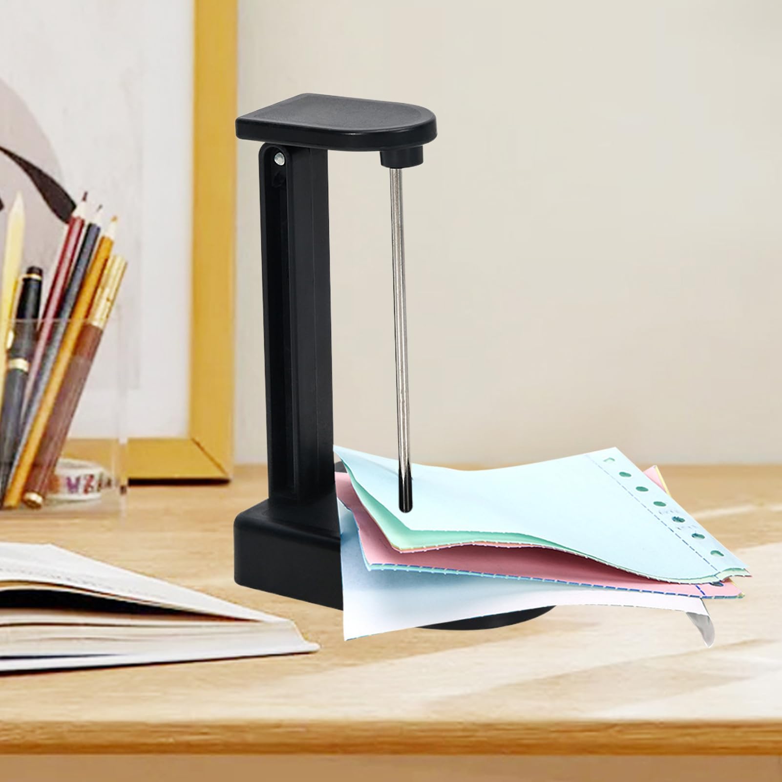 Ticket Stabber - Heavy Duty Receipt Holder Organizer,Non-Slip Paper Note Storage Stand, Compact Check Stub Organizer for Diner Kitchen Hotel Food Service Retail Checkout