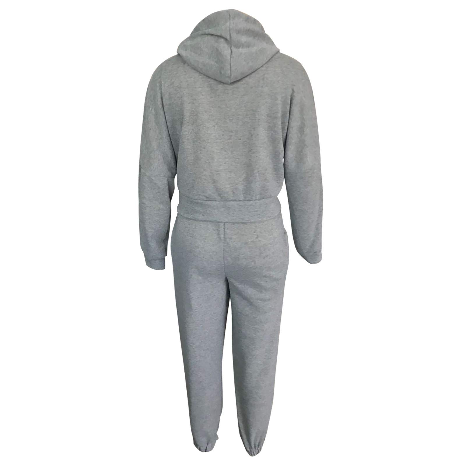 Generisch Sudadera con capucha grande para mujer, 2 piezas, S-XL, chándal