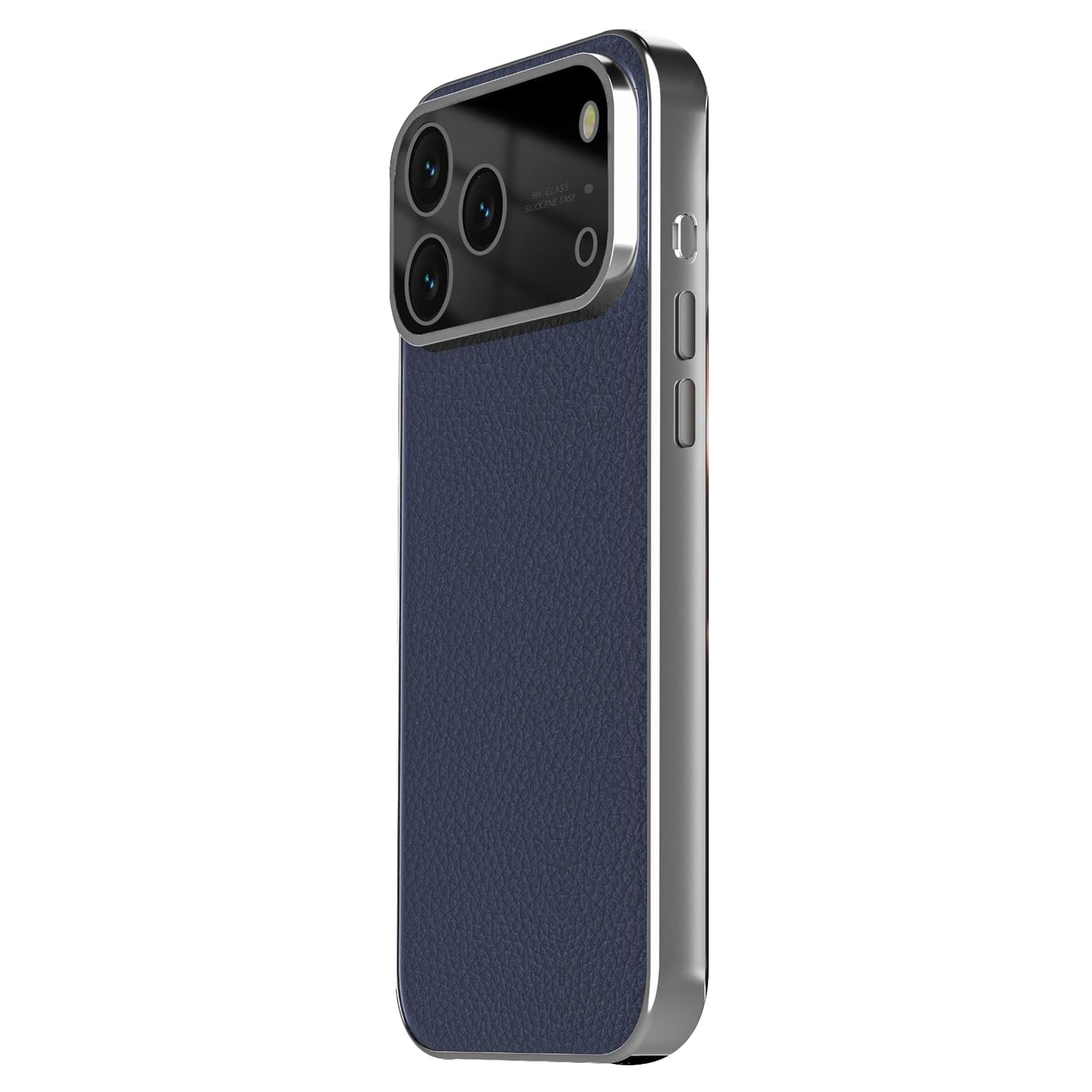 Finition galvanisée et verre trempé pour coque cuir iPhone 17 Pro