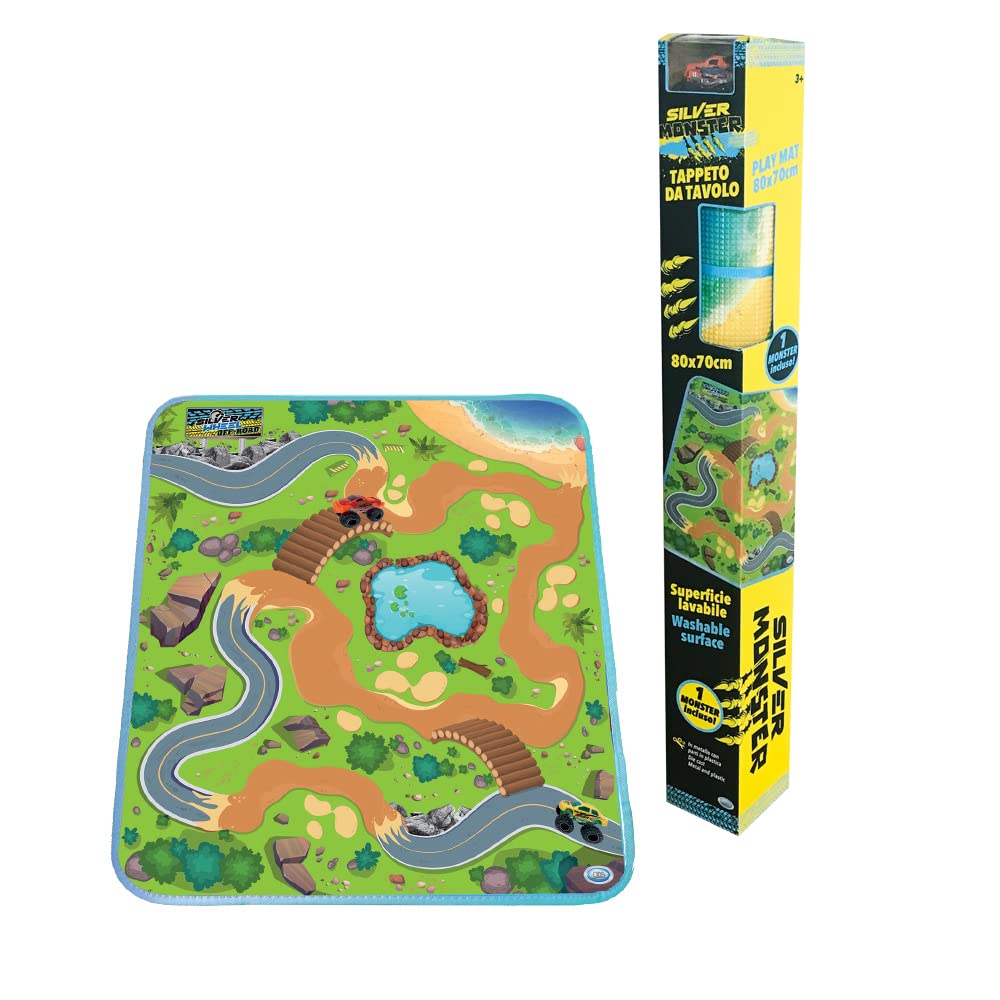Silver Wheel - Early Childhood Play Carpet with Car 70 x 80 cm