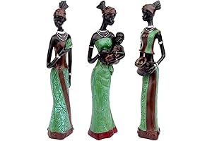 CYYKDA 3-Pack Vintage African Statues: A Touch of Exotic Beauty for Your Home Decor