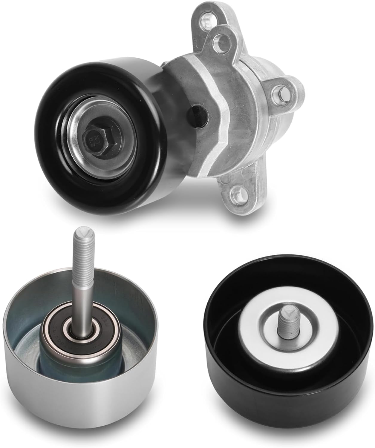 39155 Belt Tensioner and 2 Idler Pulley 36357 36356, for Nissan Murano for Maxima 2009 2010 2011 2012 2013 2014, for Nissan Quest 2011 2012, for Nissan Altima 2007-2012, for 3.5L V6 Only